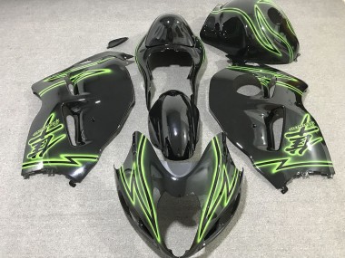 1997-2007 Black & Green Lightning Suzuki GSXR 1300 Motorcycle Fairing UK