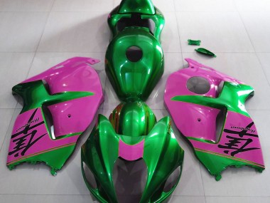 1997-2007 Gloss Green and Pink Suzuki GSXR 1300 Motorcycle Fairing UK