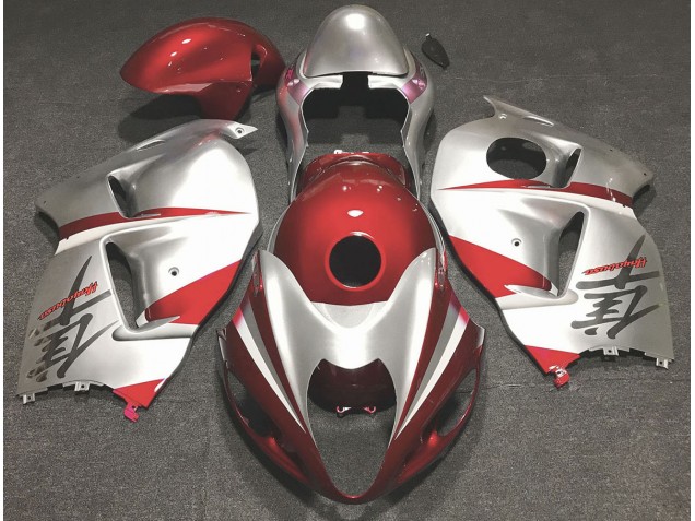 1997-2007 Gloss Red and Silver Suzuki GSXR 1300 Motorcycle Fairing UK