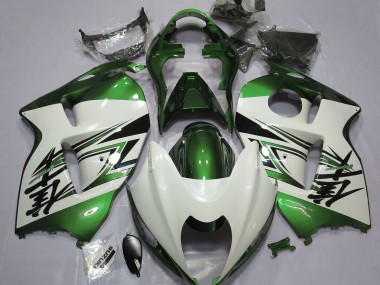1997-2007 Gloss White & Green Suzuki GSXR 1300 Motorcycle Fairing UK