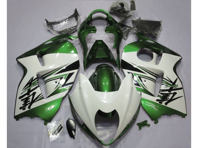 1997-2007 Gloss White & Green Suzuki GSXR 1300 Motorcycle Fairing UK