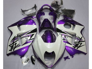 1997-2007 Gloss White & Purple Suzuki GSXR 1300 Motorcycle Fairing UK