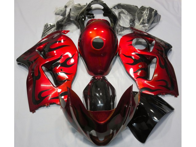 1997-2007 Red & Black Flame Suzuki GSXR 1300 Motorcycle Fairing UK 1997-2007 Red & Black Flame Suzuki GSXR 1300 Motorcycle Fairing UK