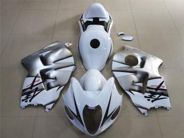 1997-2007 White & Shiny Silver Suzuki GSXR 1300 Motorcycle Fairing UK