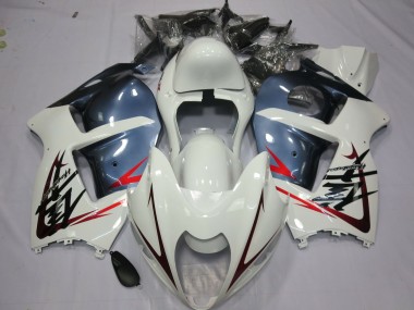 1997-2007 White and Dusty Blue Suzuki GSXR 1300 Motorcycle Fairing UK
