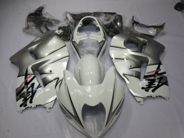 1997-2007 White and Silver Suzuki GSXR 1300 Motorcycle Fairing UK