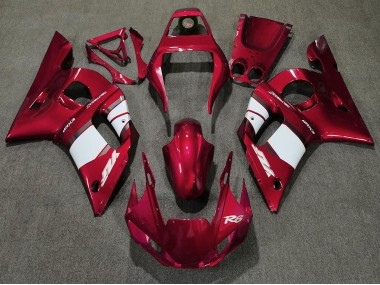 1998-2002 Deep Red & White Yamaha R6 Motorcycle Fairing UK