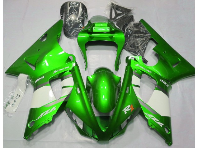 2000-2001 Electric Green & White Yamaha R1 Motorcycle Fairing UK 2000-2001 Electric Green & White Yamaha R1 Motorcycle Fairing UK