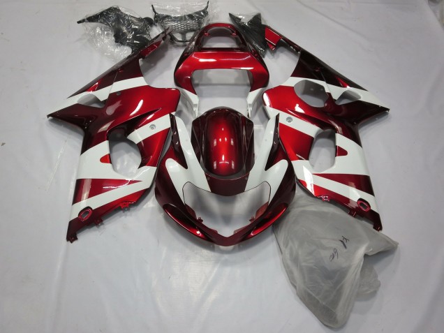 2000-2002 Deep Red and White Suzuki GSXR 1000 Motorcycle Fairing UK