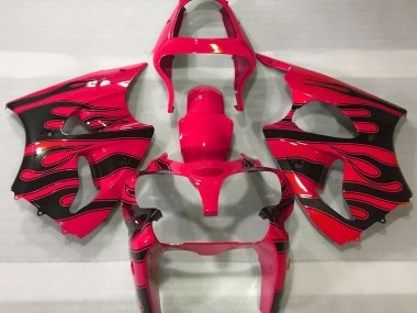 2000-2002 Red & Black Flame Kawasaki ZX6R Motorcycle Fairing UK