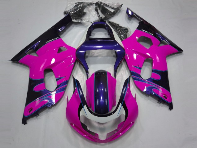2001-2003 Gloss Pink and Blue Suzuki GSXR 600-750 Motorcycle Fairing UK 2001-2003 Gloss Pink and Blue Suzuki GSXR 600-750 Motorcycle Fairing UK