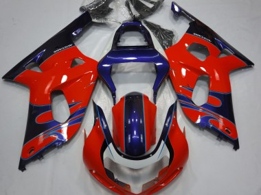 2001-2003 Gloss Red & Blue Suzuki GSXR 600-750 Motorcycle Fairing UK