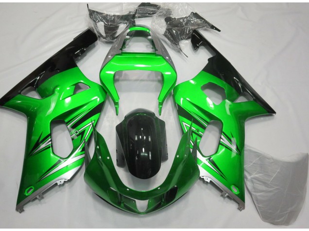 2001-2003 Green and Silver Suzuki GSXR 600-750 Motorcycle Fairing UK 2001-2003 Green and Silver Suzuki GSXR 600-750 Motorcycle Fairing UK