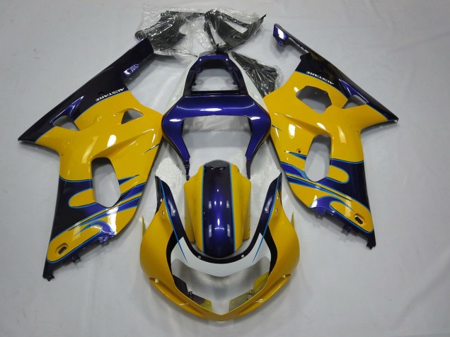 2001-2003 Yellow Blue Suzuki GSXR 600-750 Motorcycle Fairing UK 2001-2003 Yellow Blue Suzuki GSXR 600-750 Motorcycle Fairing UK