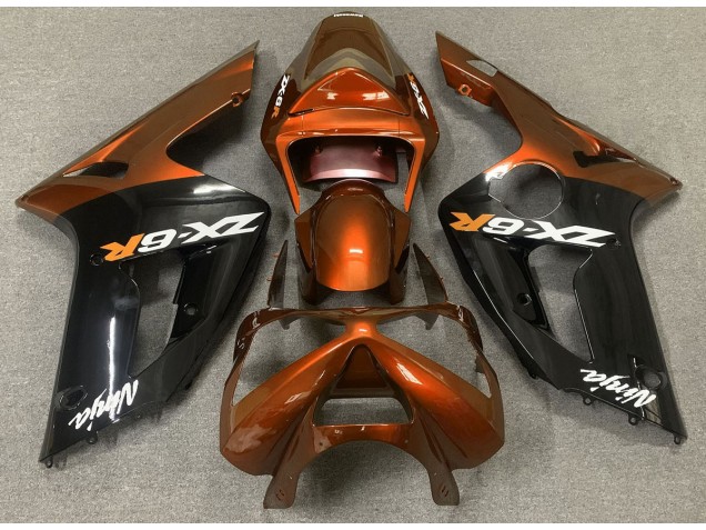 2003-2004 Gloss Orange and Black Kawasaki ZX6R Motorcycle Fairing UK 2003-2004 Gloss Orange and Black Kawasaki ZX6R Motorcycle Fairing UK