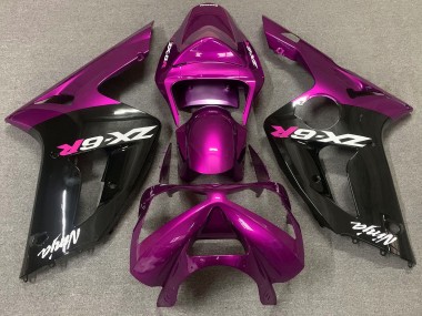 2003-2004 Gloss Pink and Black Kawasaki ZX6R Motorcycle Fairing UK