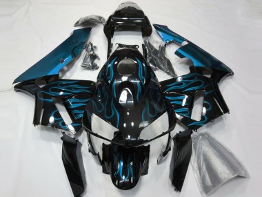 2003-2004 Light Blue Flames Honda CBR600RR Motorcycle Fairing UK