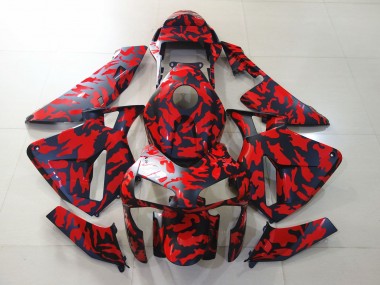 2003-2004 Matte Black and Red Camo Honda CBR600RR Motorcycle Fairing UK