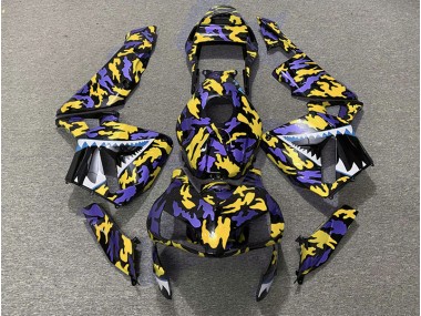 2003-2004 Purple and Yellow Camo Honda CBR600RR Motorcycle Fairing UK