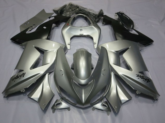 2003-2004 Silver Kawasaki ZX6R Motorcycle Fairing UK 2003-2004 Silver Kawasaki ZX6R Motorcycle Fairing UK
