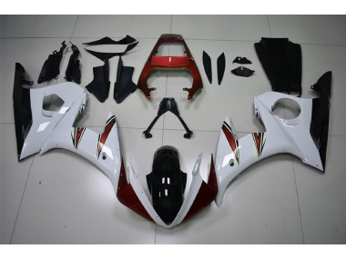 2003-2005 Gloss White & Red Accents Yamaha R6 Motorcycle Fairing UK
