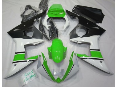 2003-2005 Gloss White and Green Yamaha R6 Motorcycle Fairing UK