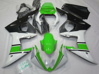 2003-2005 Gloss White and Green Yamaha R6 Motorcycle Fairing UK