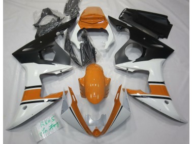 2003-2005 Gloss White and Orange Yamaha R6 Motorcycle Fairing UK