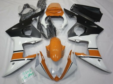 2003-2005 Gloss White and Orange Yamaha R6 Motorcycle Fairing UK