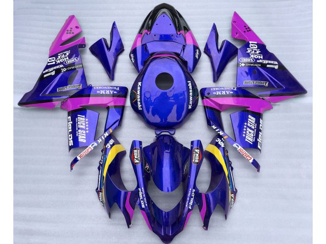 2004-2005 Blue and Pink Trickstar Kawasaki ZX10R Motorcycle Fairing UK 2004-2005 Blue and Pink Trickstar Kawasaki ZX10R Motorcycle Fairing UK
