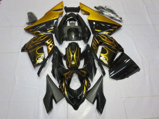 2004-2005 Gold Flame Kawasaki ZX10R Motorcycle Fairing UK 2004-2005 Gold Flame Kawasaki ZX10R Motorcycle Fairing UK