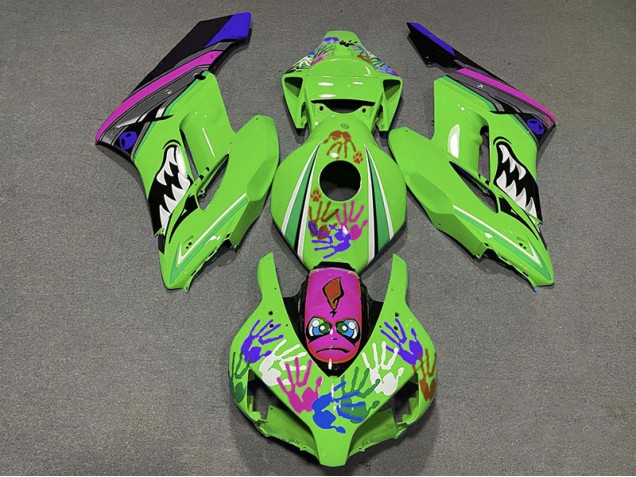 2004-2005 Green and Purple Shark Honda CBR1000RR Motorcycle Fairing UK