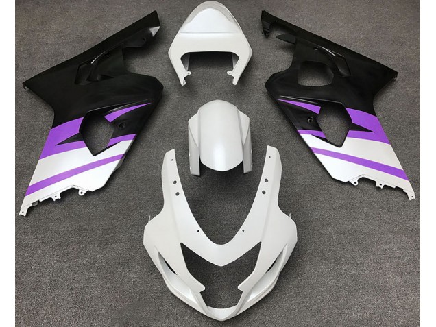 2004-2005 Matte White & Purple Suzuki GSXR 600-750 Motorcycle Fairing UK 2004-2005 Matte White & Purple Suzuki GSXR 600-750 Motorcycle Fairing UK