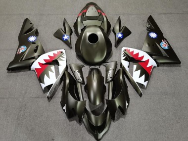 2004-2005 Military Green Shark Kawasaki ZX10R Motorcycle Fairing UK