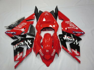 2004-2005 Red West Kawasaki ZX10R Motorcycle Fairing UK