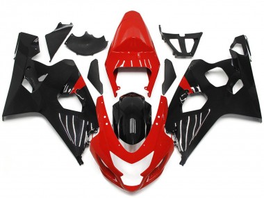 2004-2005 Red and Black Gloss Style Suzuki GSXR 600-750 Motorcycle Fairing UK