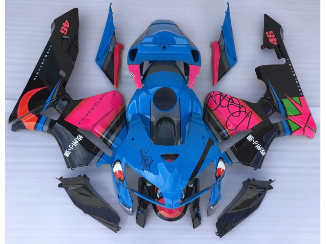 2005-2006 Blue Shark & Pink Honda CBR600RR Motorcycle Fairing UK 2005-2006 Blue Shark & Pink Honda CBR600RR Motorcycle Fairing UK