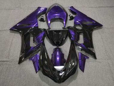 2005-2006 Gloss Black and Purple Kawasaki ZX6R Motorcycle Fairing UK