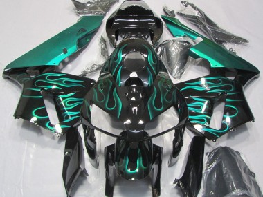 2005-2006 Gloss Teal Flame Honda CBR600RR Motorcycle Fairing UK