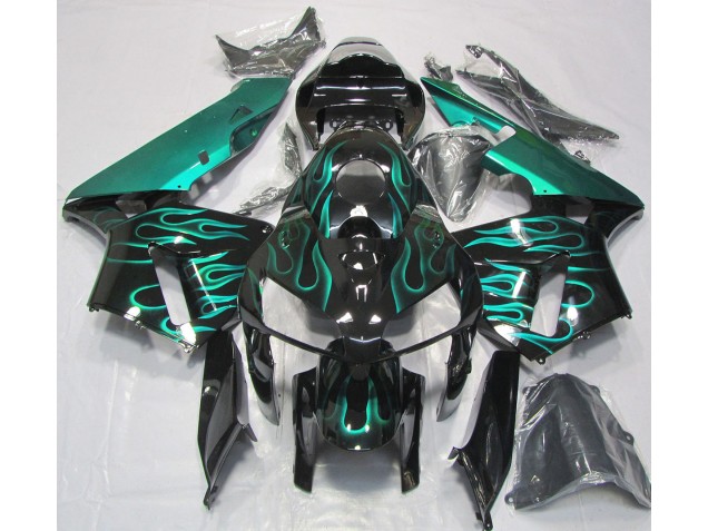 2005-2006 Gloss Teal Flame Honda CBR600RR Motorcycle Fairing UK