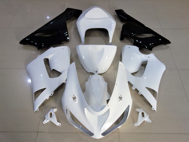 2005-2006 Gloss White & Black Kawasaki ZX6R Motorcycle Fairing UK 2005-2006 Gloss White & Black Kawasaki ZX6R Motorcycle Fairing UK