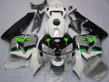 2005-2006 Green Splatter on Gloss Black Honda CBR600RR Motorcycle Fairing UK