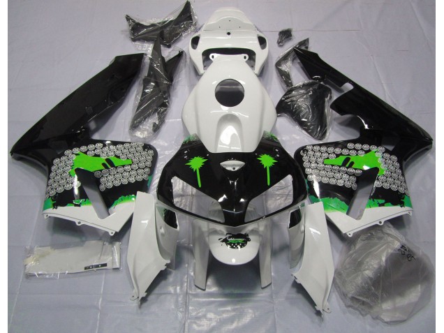 2005-2006 Green Splatter on Gloss Black Honda CBR600RR Motorcycle Fairing UK 2005-2006 Green Splatter on Gloss Black Honda CBR600RR Motorcycle Fairing UK