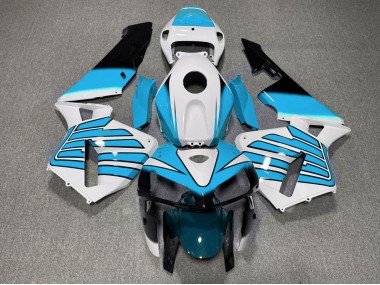 2005-2006 Light Blue and White Wings Honda CBR600RR Motorcycle Fairing UK