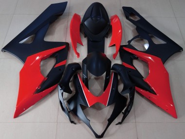 2005-2006 Matte Black & Red Suzuki GSXR 1000 Motorcycle Fairing UK