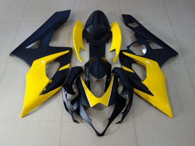 2005-2006 Matte Black & Yellow Suzuki GSXR 1000 Motorcycle Fairing UK