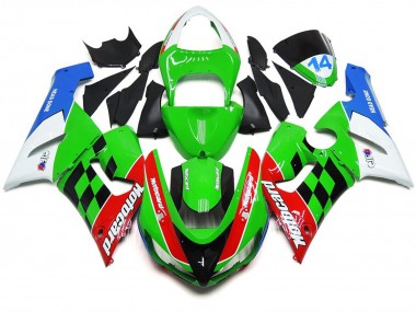 2005-2006 Multi Color Check Kawasaki ZX6R Motorcycle Fairing UK