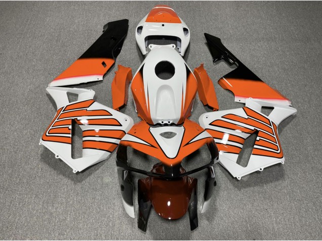 2005-2006 Orange and White Wings Honda CBR600RR Motorcycle Fairing UK