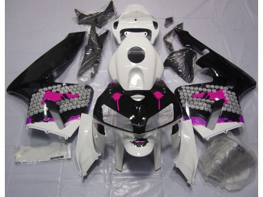 2005-2006 Pink Splatter on Gloss Black Honda CBR600RR Motorcycle Fairing UK