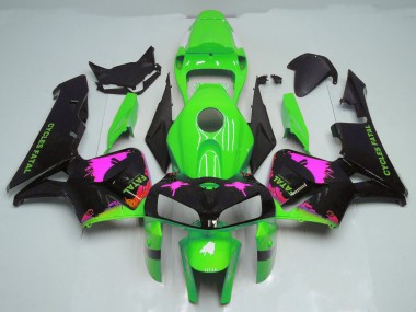 2005-2006 Pink Splatter on Green Honda CBR600RR Motorcycle Fairing UK